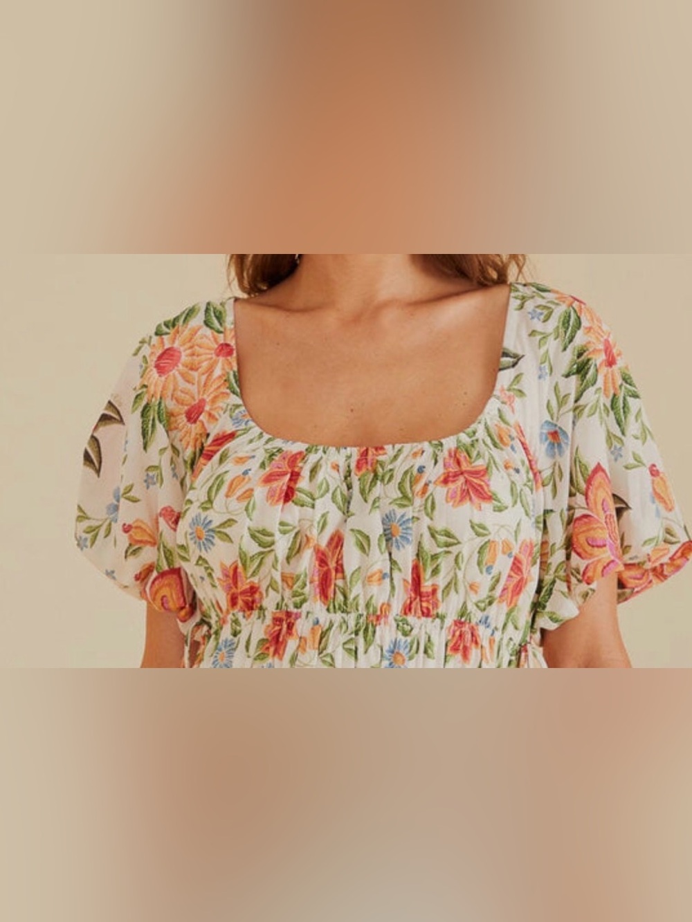 Farm Rio Off-White Bloom Garden Mini Dress Size XS - Picture 4 of 16